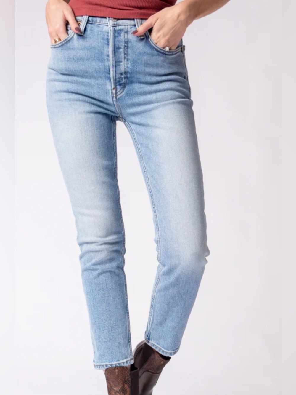 Re/Done Light 90s high rise ankle crop - 25